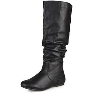 Brinley Co. Womens Extra Wide-Calf  Slouch Riding Boots Black, 7.5 US